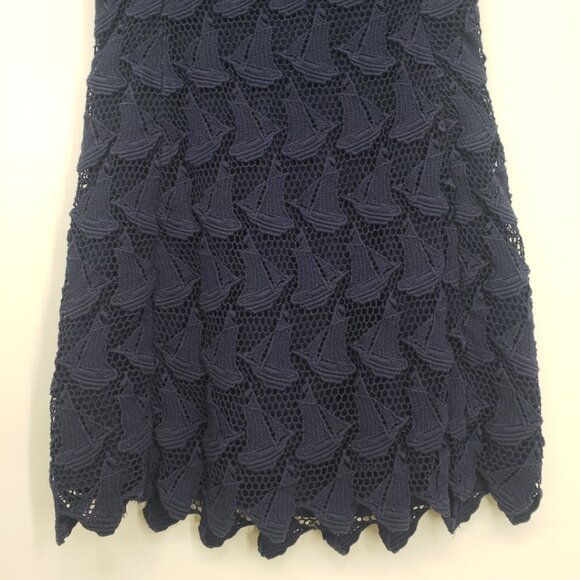 Lilly Pulitzer Kolby Lace Sailboat Mini Shift Dress 00 Sleeveless Navy Blue - Picture 5 of 10